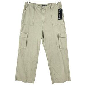 Broadway 38‎ Women's Wide Leg Green Cargo Pants Size 4 High Rise Cotton NWT